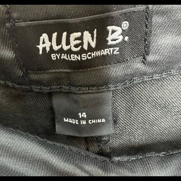 Allen B by Allen Schwartz Faux Leather Jeans SZ 14 - Picture 6 of 6